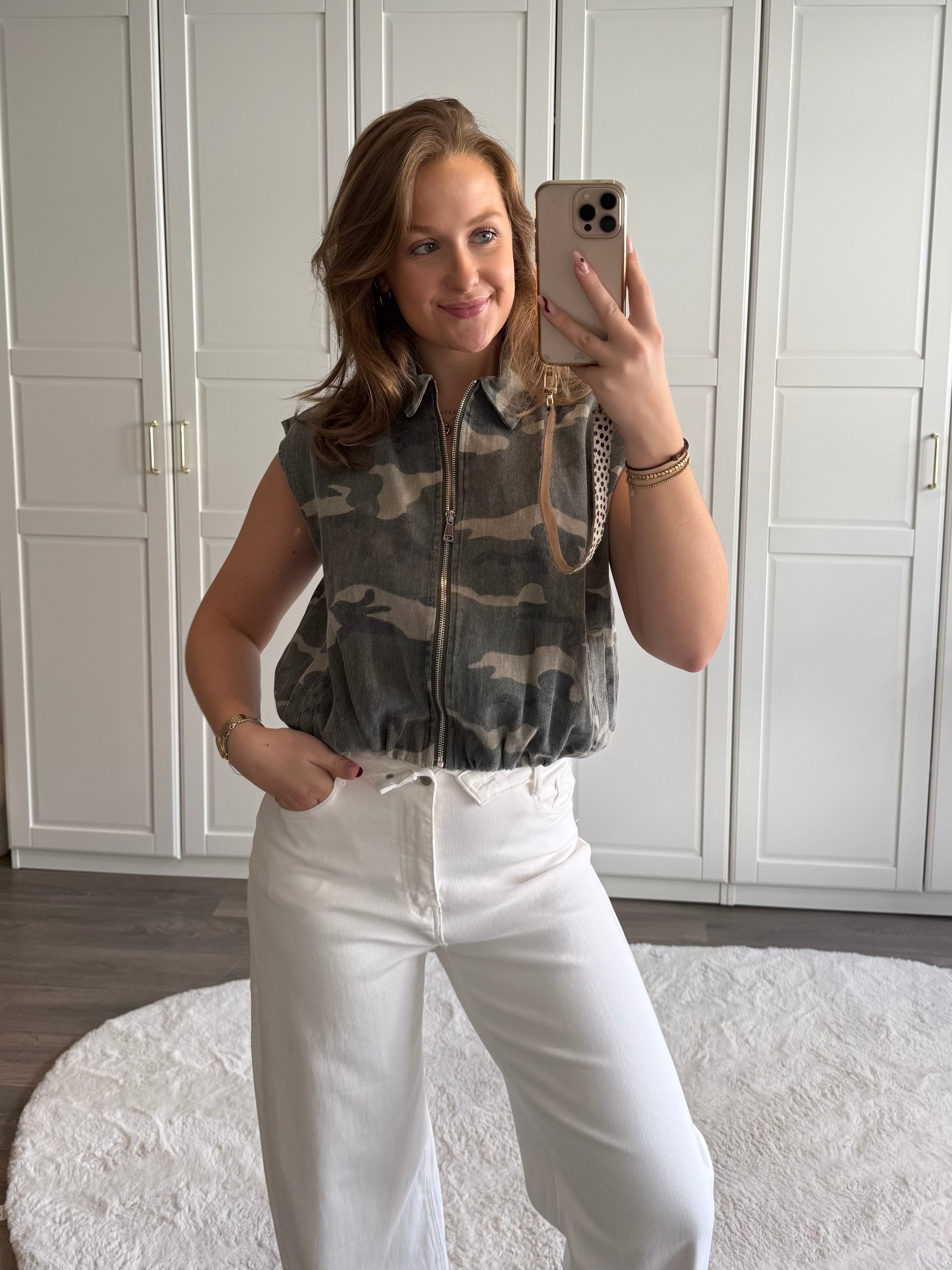 Denim Gilet Akke Camo | Army