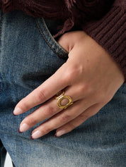Open Circle Ring | Goud
