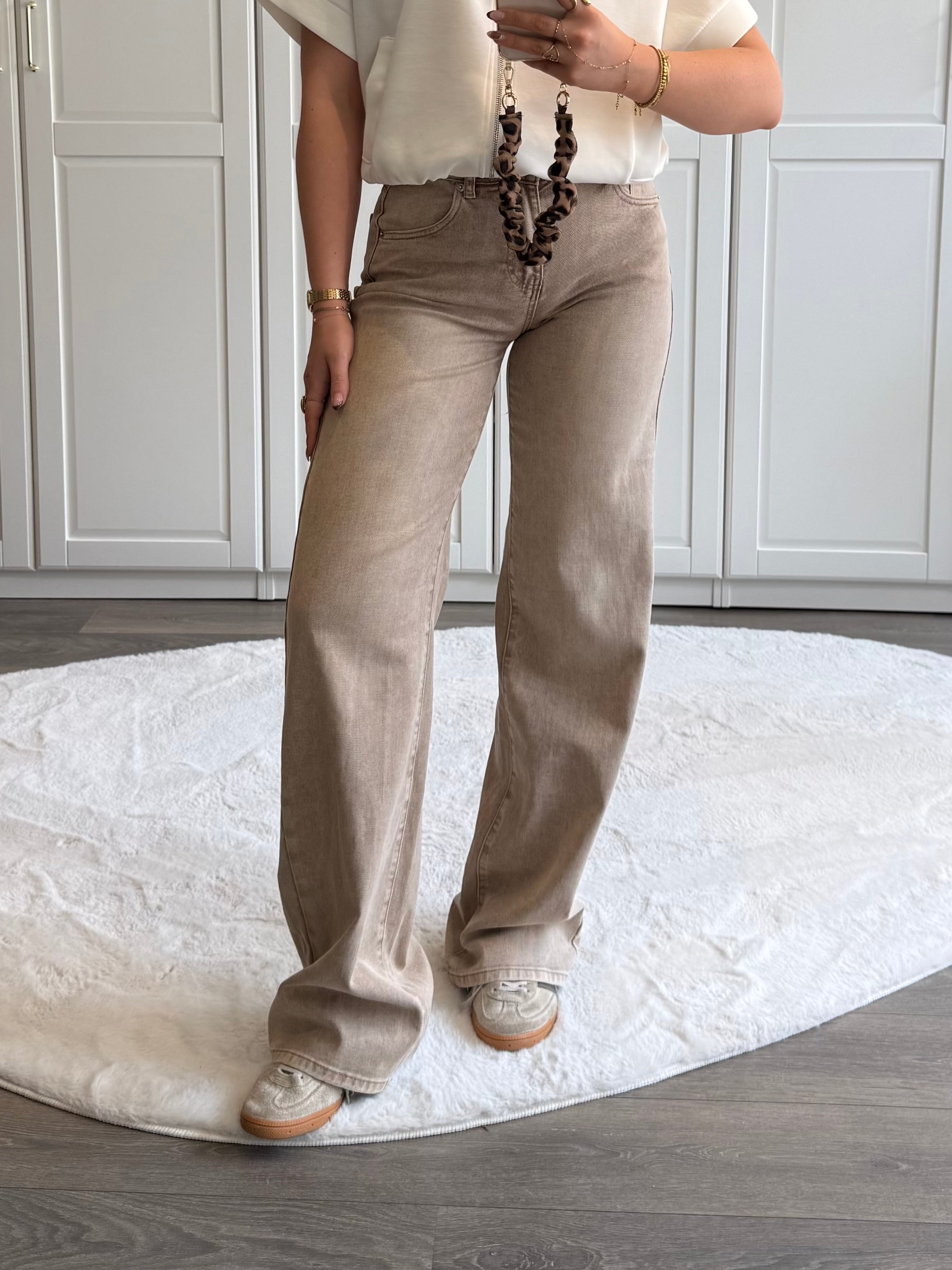 Tall Straight Leg Jeans 7419 | Beige