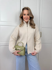 Zip Vest Moon | Ecru