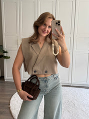 Gilet Louise | Taupe