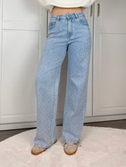 Wide Leg Jeans Studs 3368 | Blauw