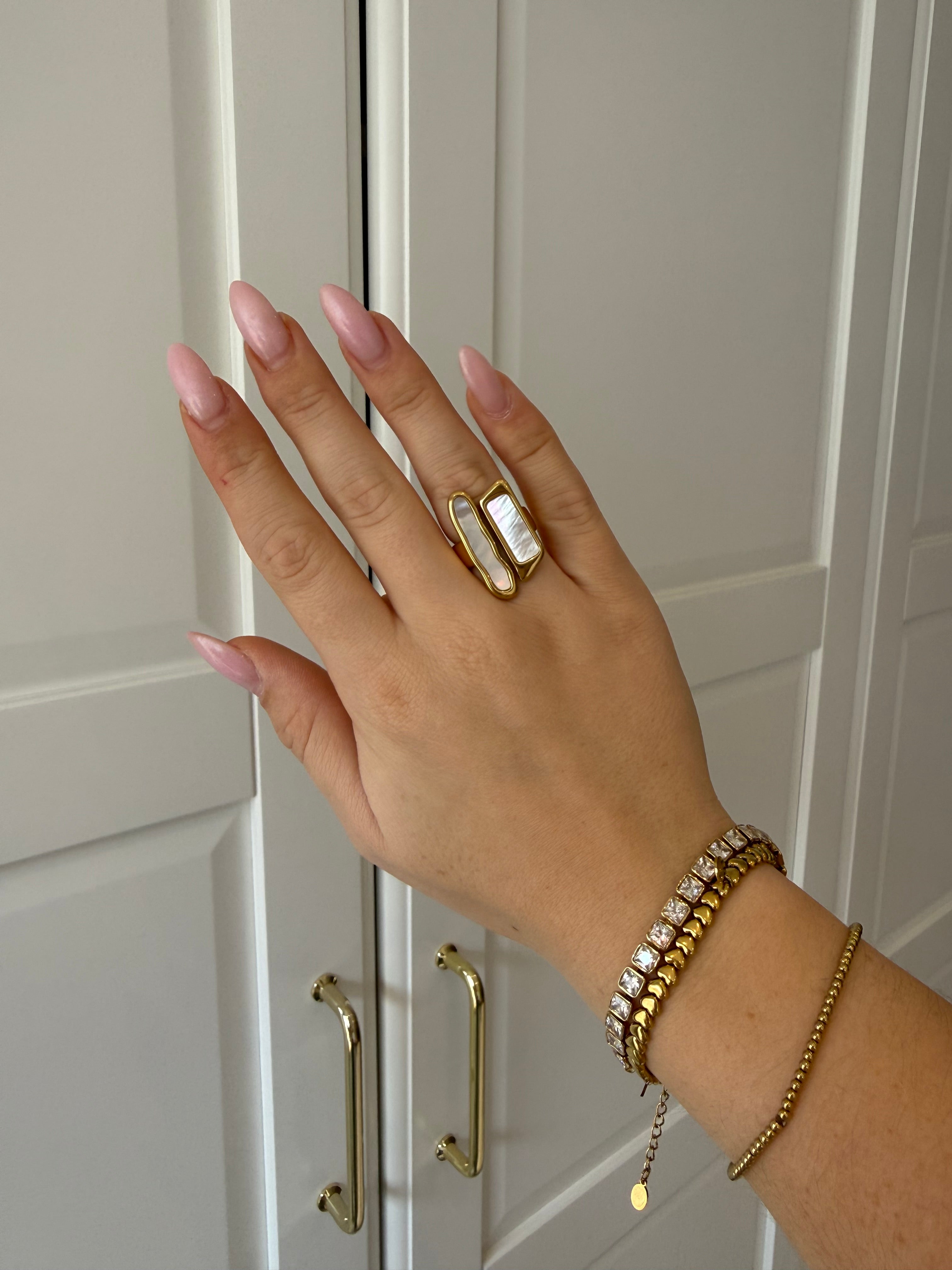 Statement Duo Ring | Goud