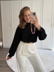 Cropped Sweater | Zwart