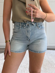 Folded Denim Short 5078 | Blauw