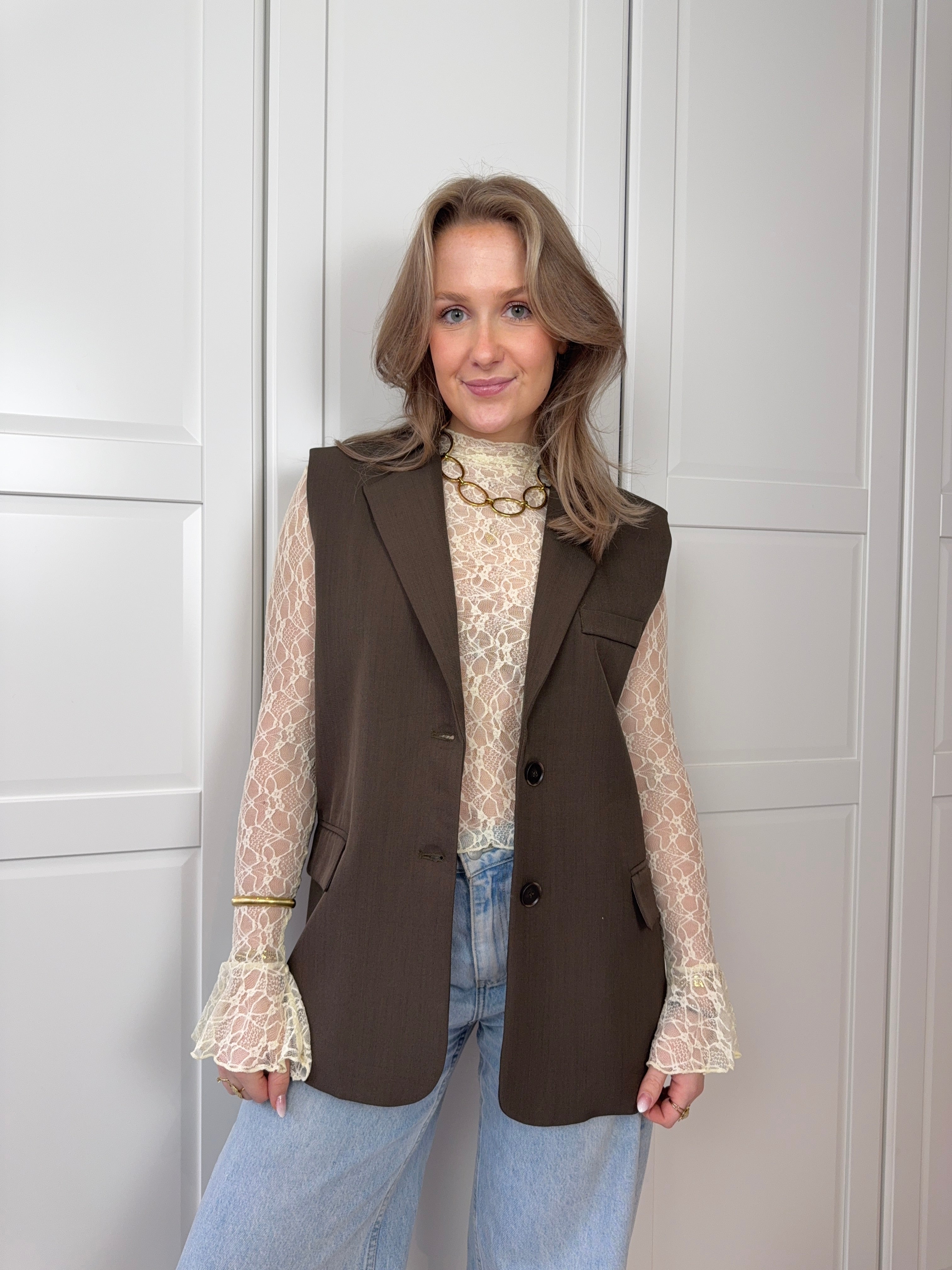 Split Gilet Tess | Bruin