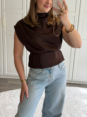 Satin Top Lola | Bruin