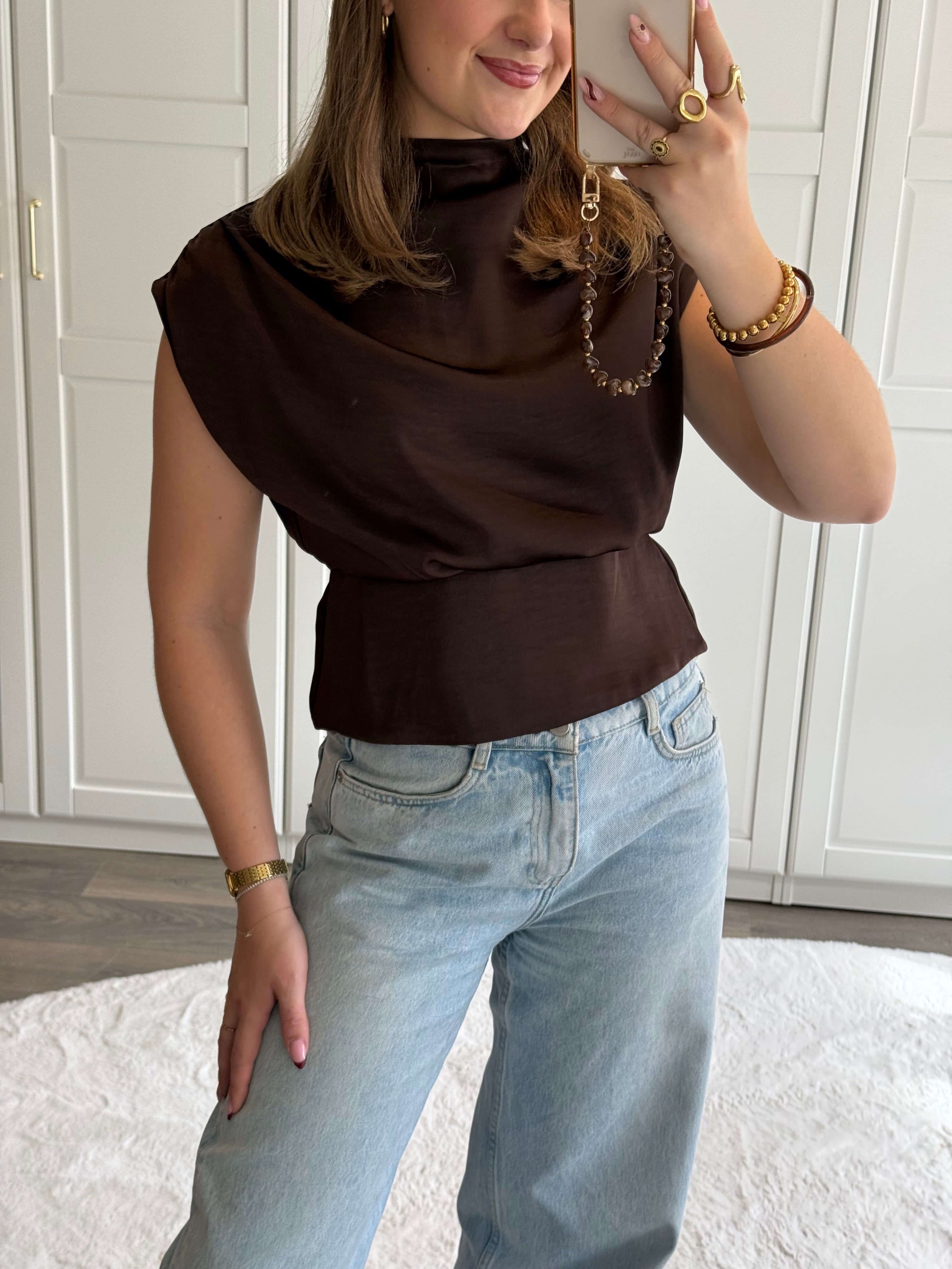 Satin Top Lola | Bruin