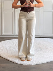 Wide Leg Jeans 0057 | Beige