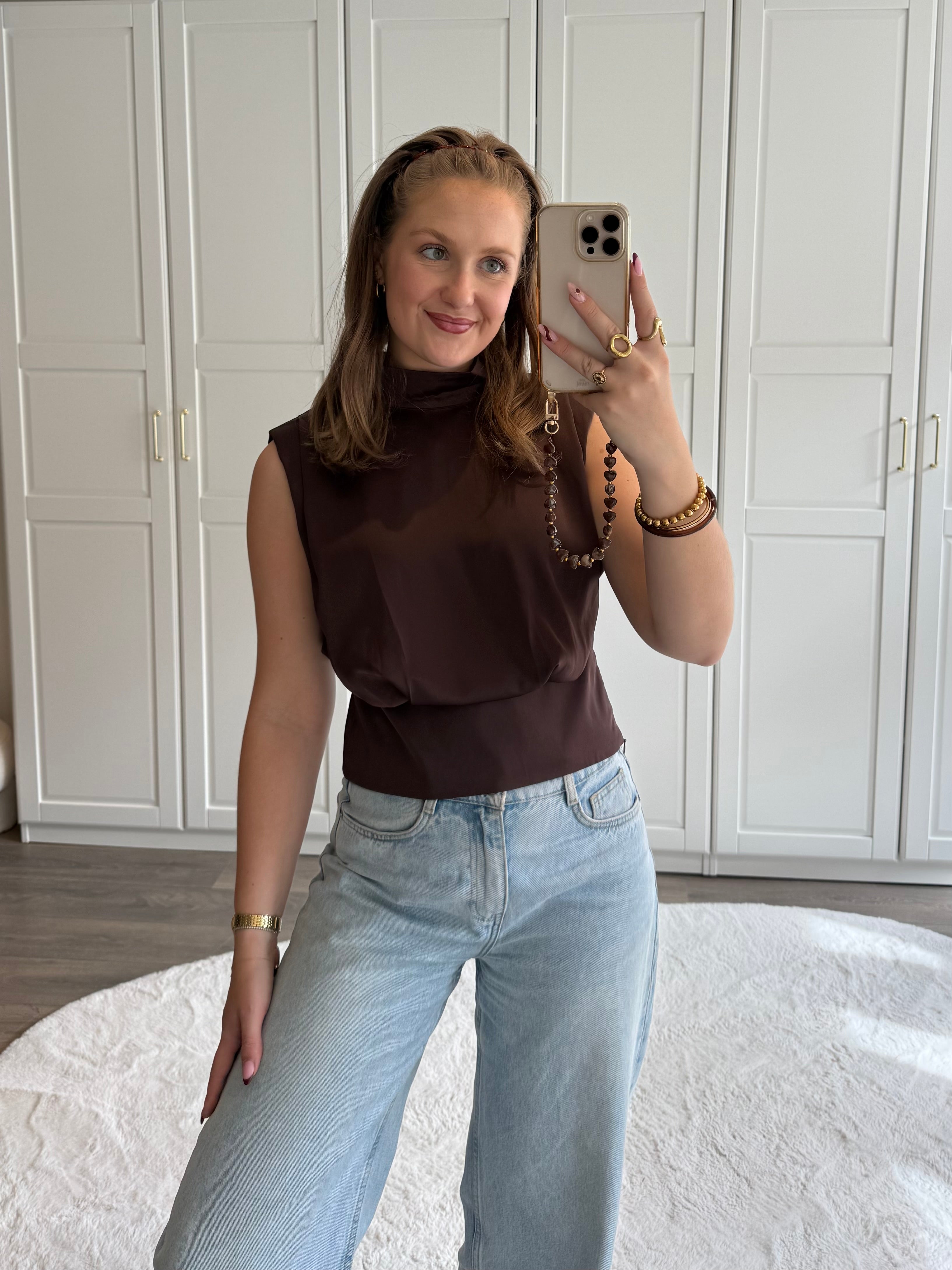 Satin Top Loua | Bruin