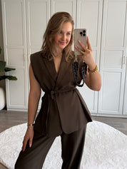 Tailored Gilet Tess | Bruin | PRE-ORDER