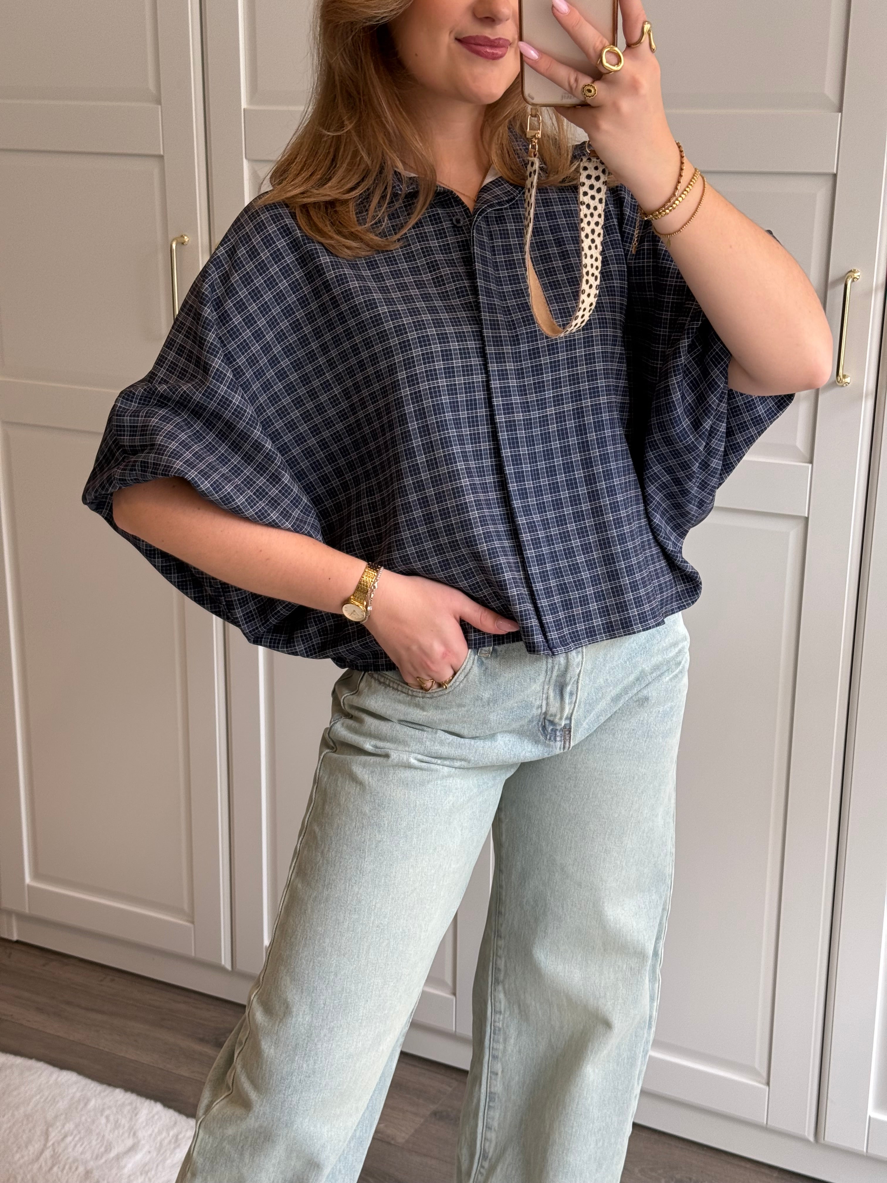 Blouse Demi Chequered | Navy