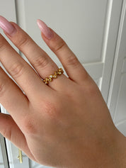 Wave Strass Ring | Beige