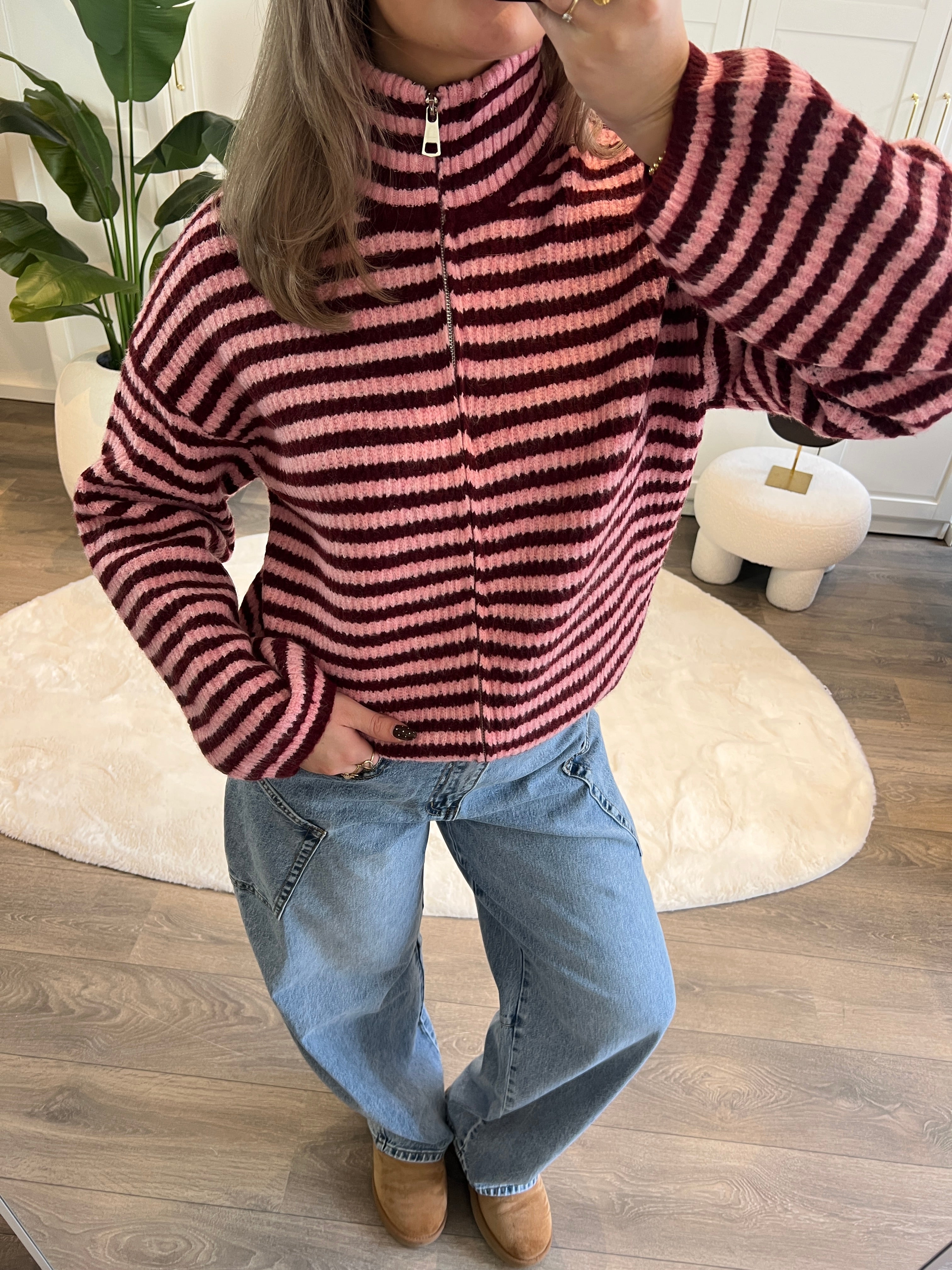 Zip Vest Moon | Bordeaux