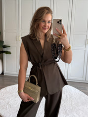 Tailored Gilet Tess | Bruin | PRE-ORDER