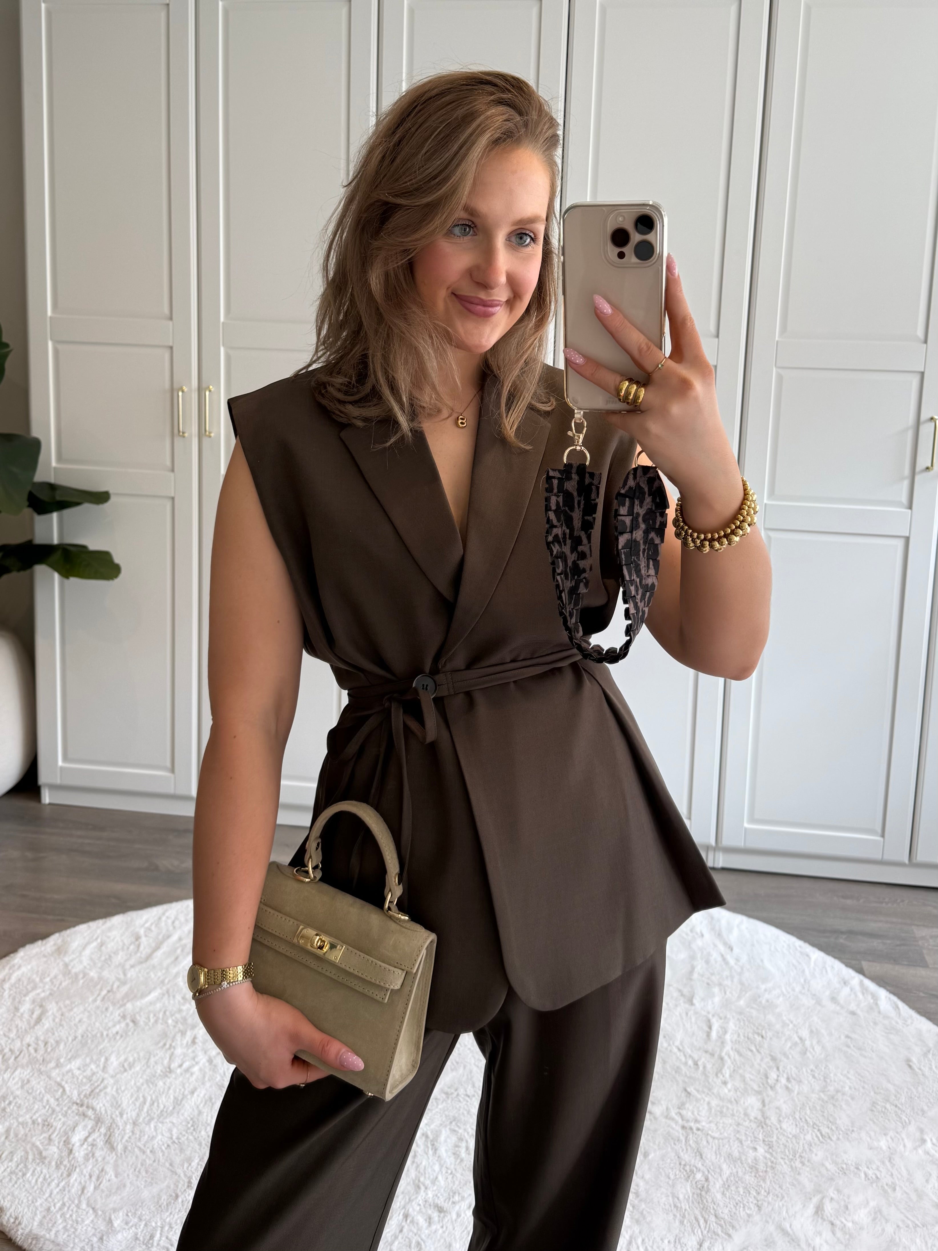 Tailored Gilet Tess | Bruin | PRE-ORDER