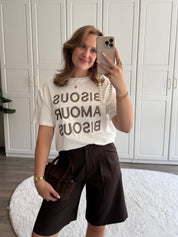 T-shirt Bisous Amour | Wit