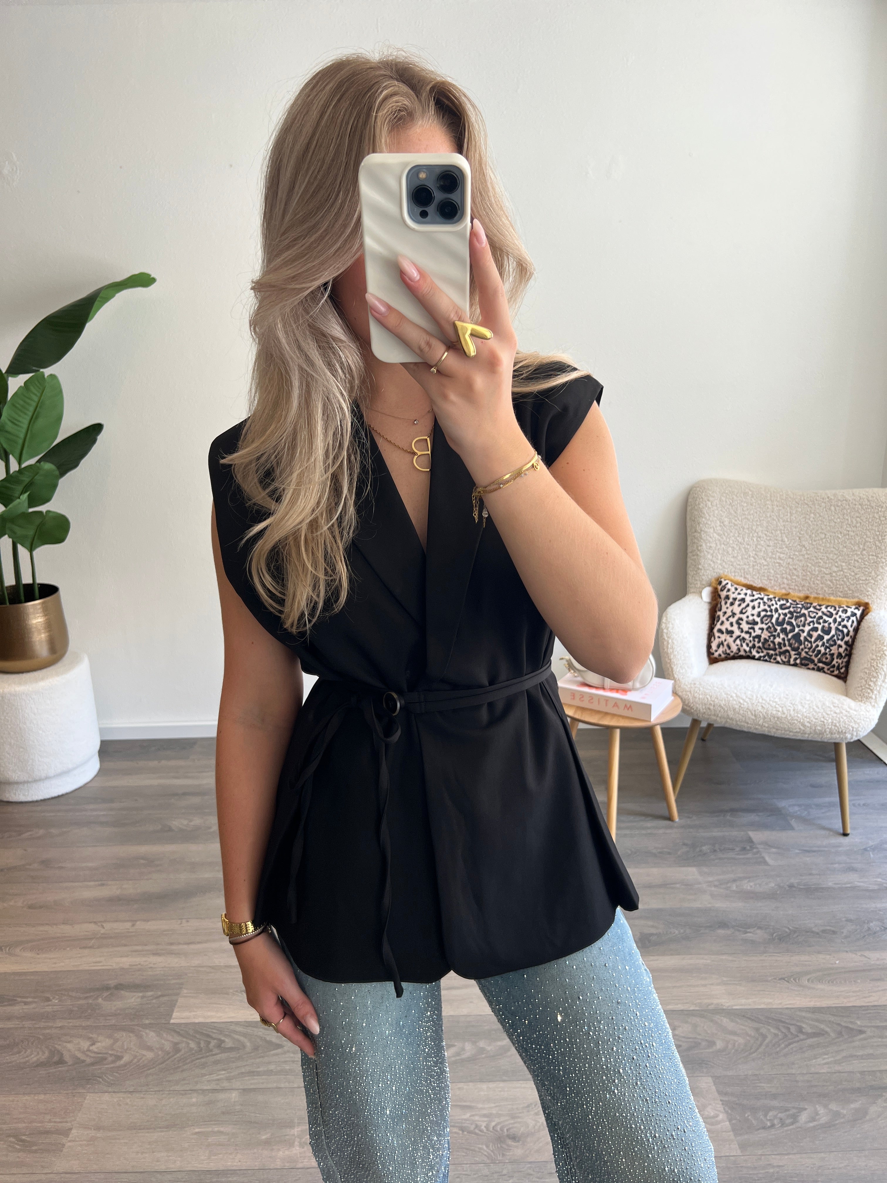 Gilet Tess Fitted | Zwart