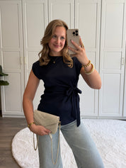 Satin Top Britt | Navy