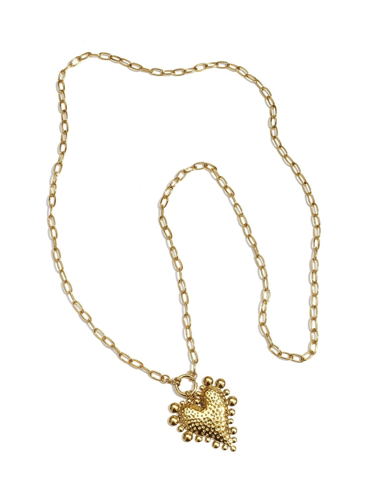 Chunky Heart Ketting Lang | Goud