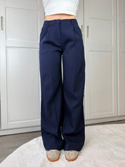 Tall Wide Leg Pantalon Sofia Striped | Navy