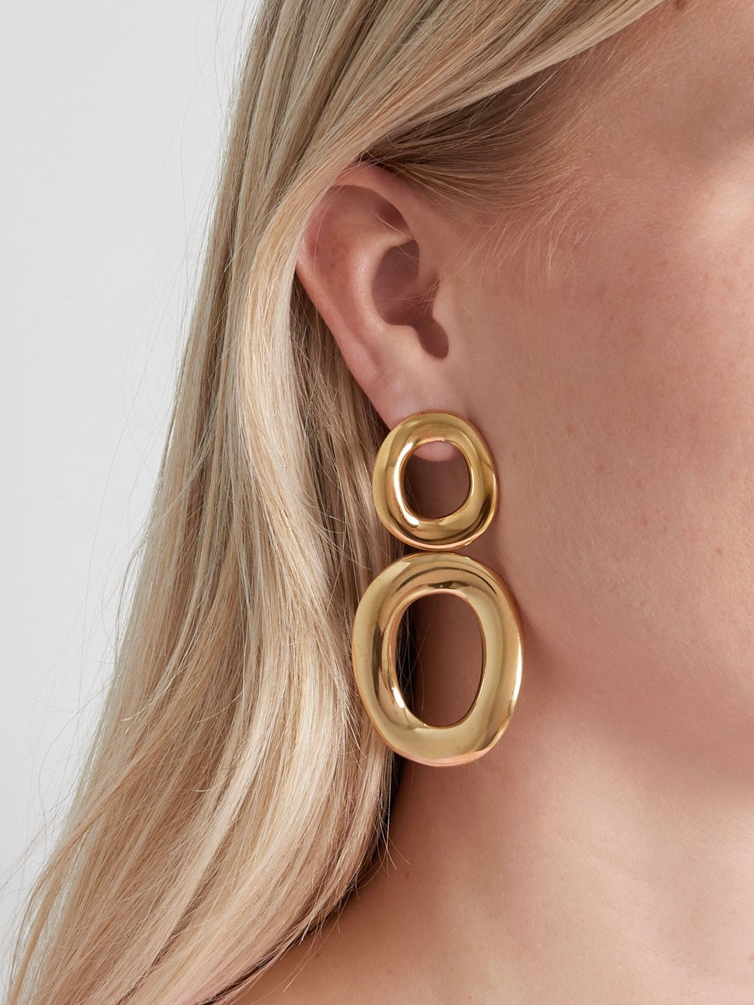 Double Oval Oorbellen | Goud