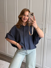 Blouse Demi Chequered | Navy