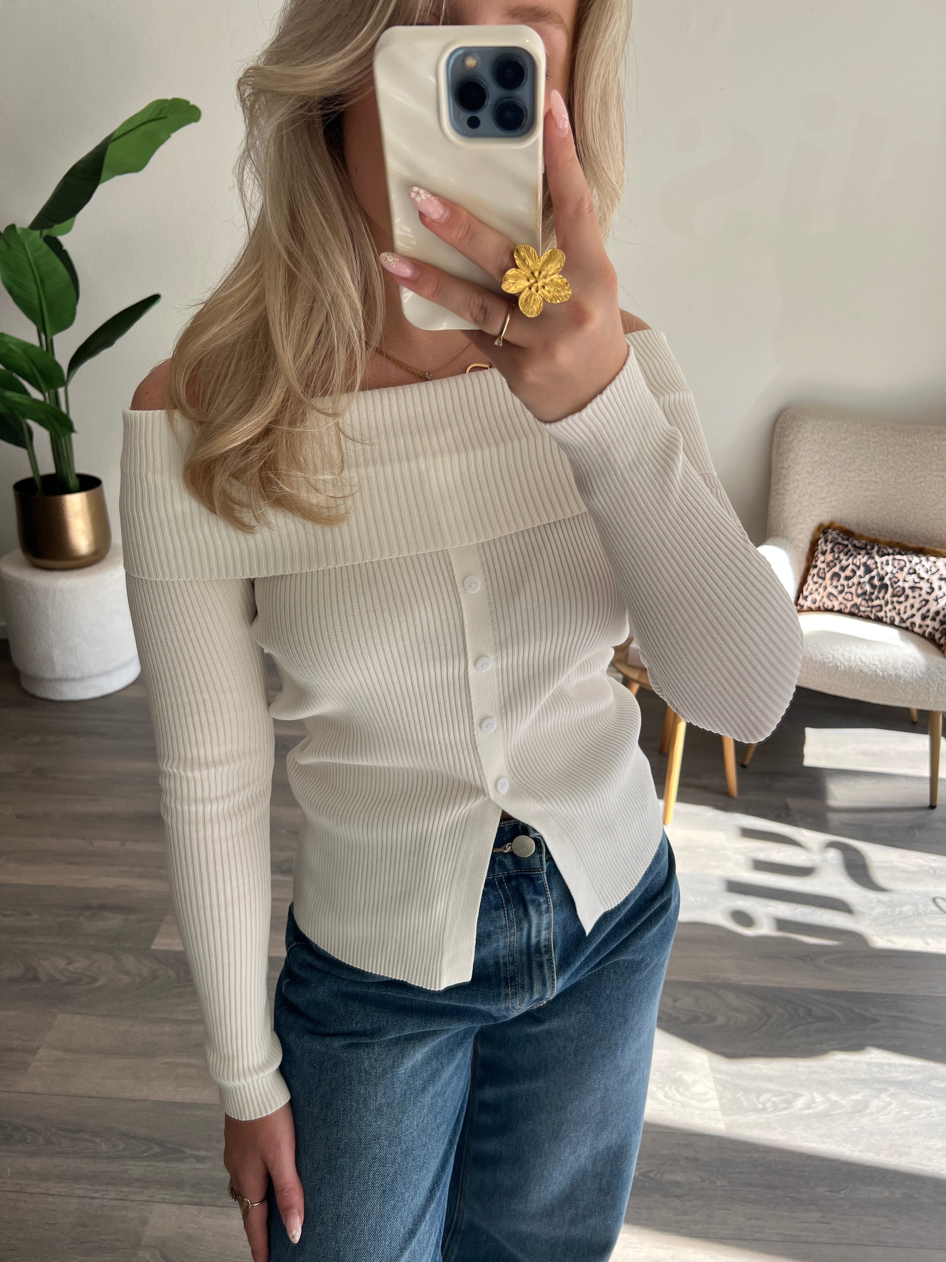 Off Shoulder Top Julia | Wit