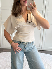 Satin Top Sarah | Beige
