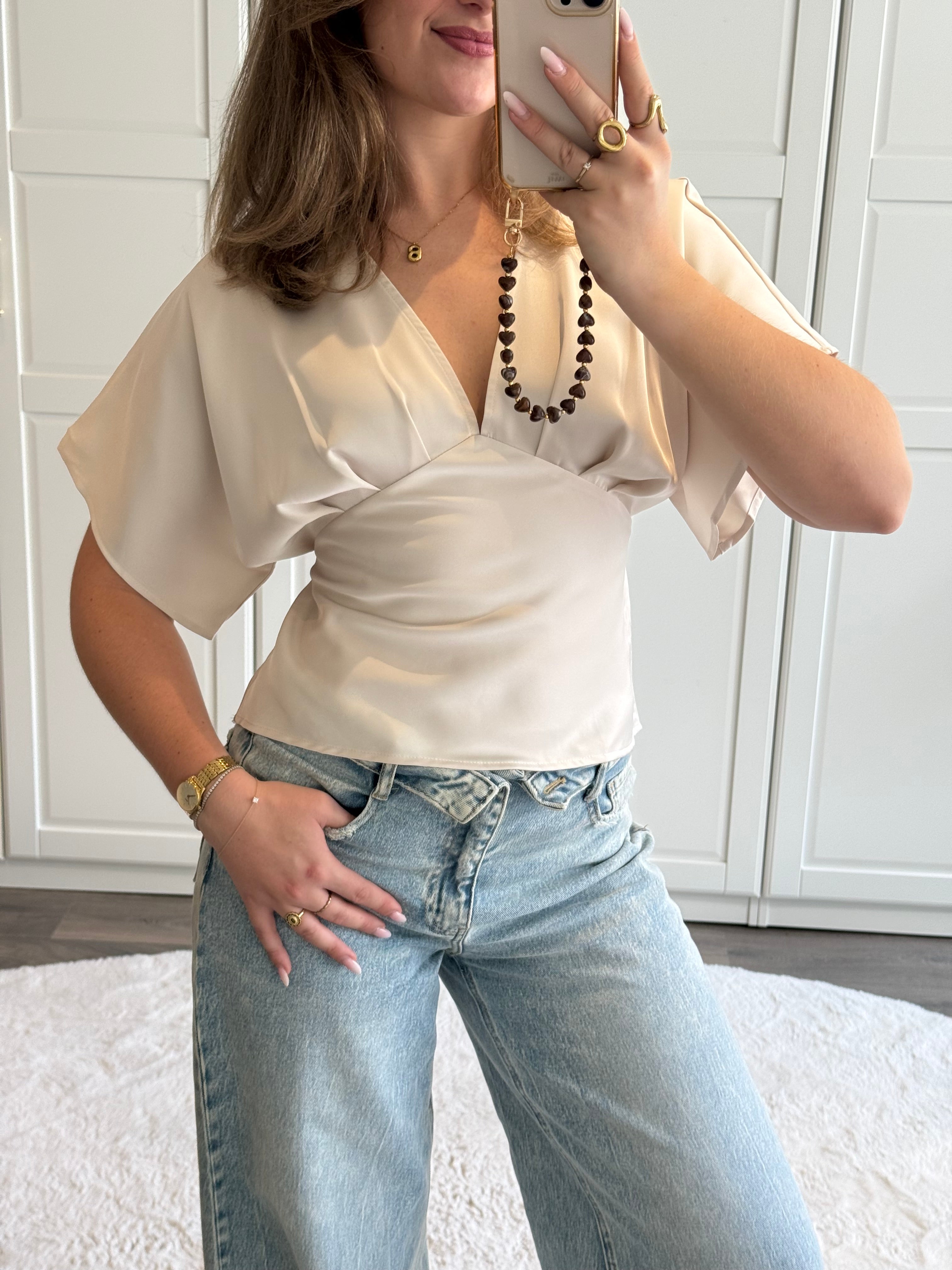 Satin Top Sarah | Beige