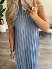 Plisse Jurk Noa | Blauw