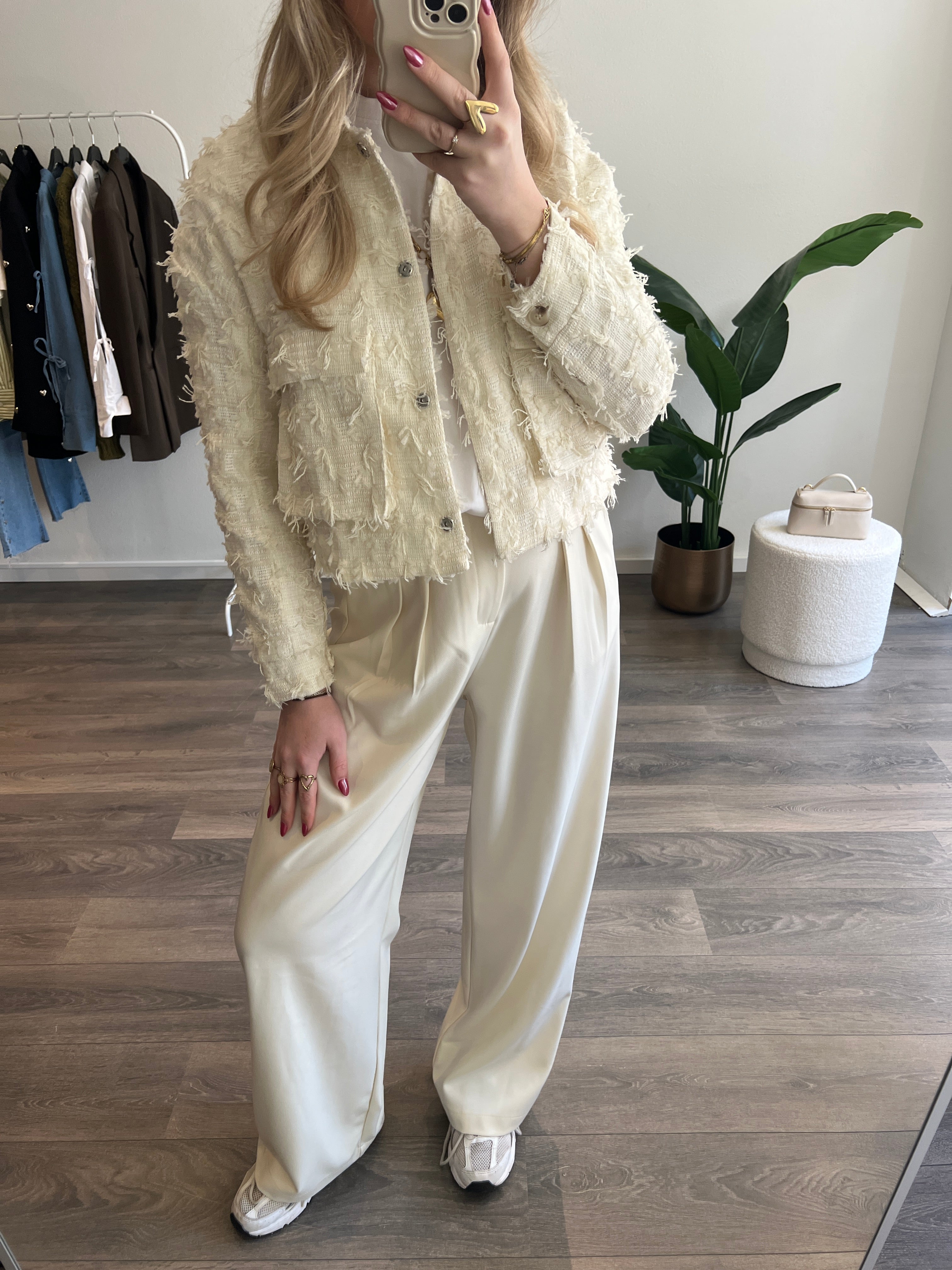 Tweed Jasje Quinty | Creme
