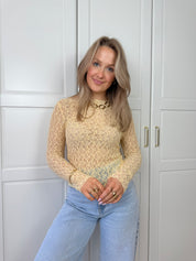 Lace Top Elin | Geel
