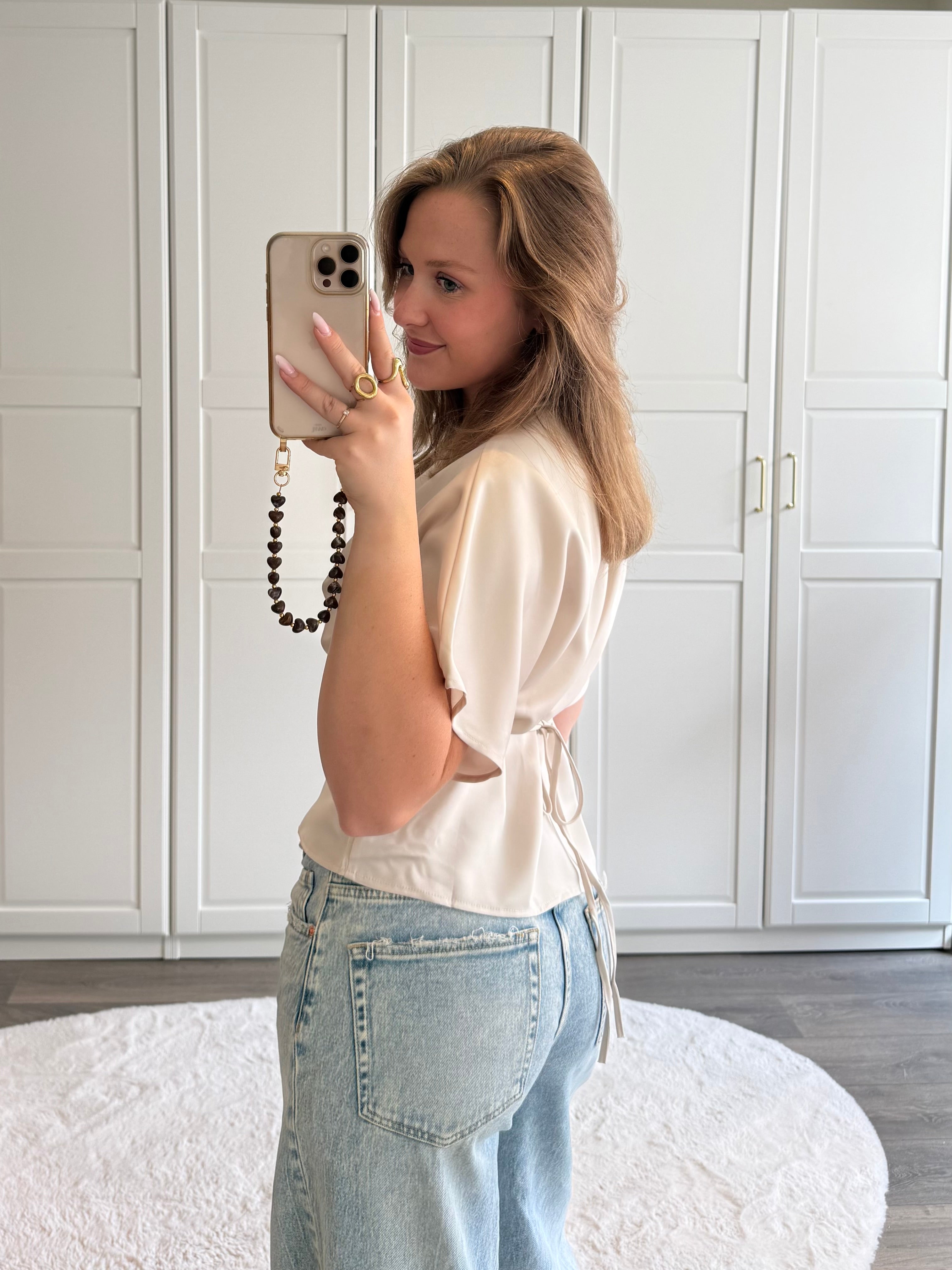 Satin Top Sarah | Beige