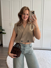 Gilet Louise | Taupe