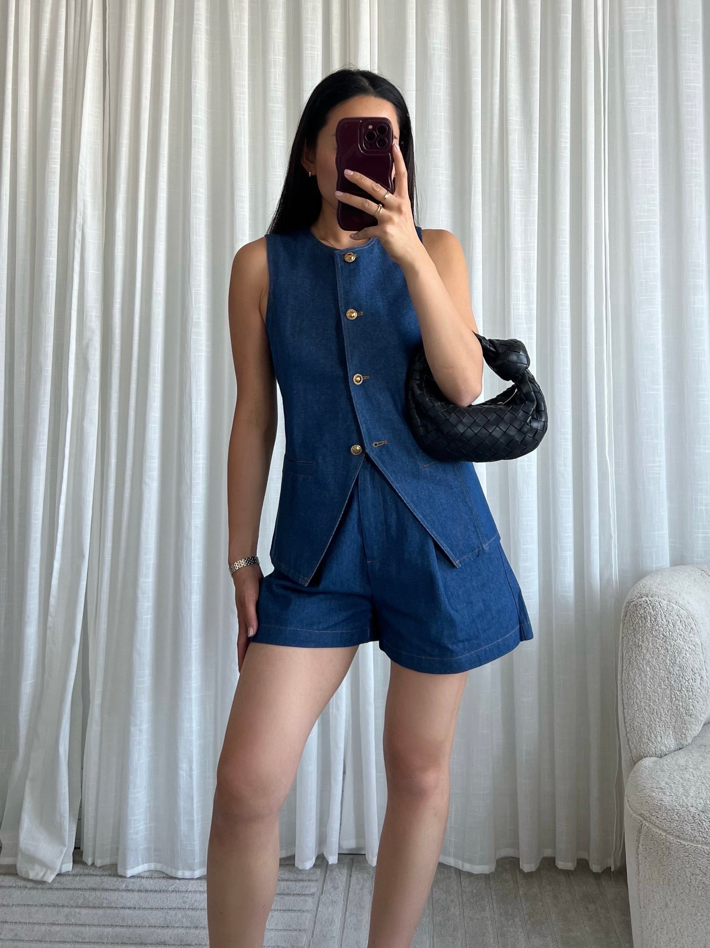 Denim Gilet Renee | Blauw