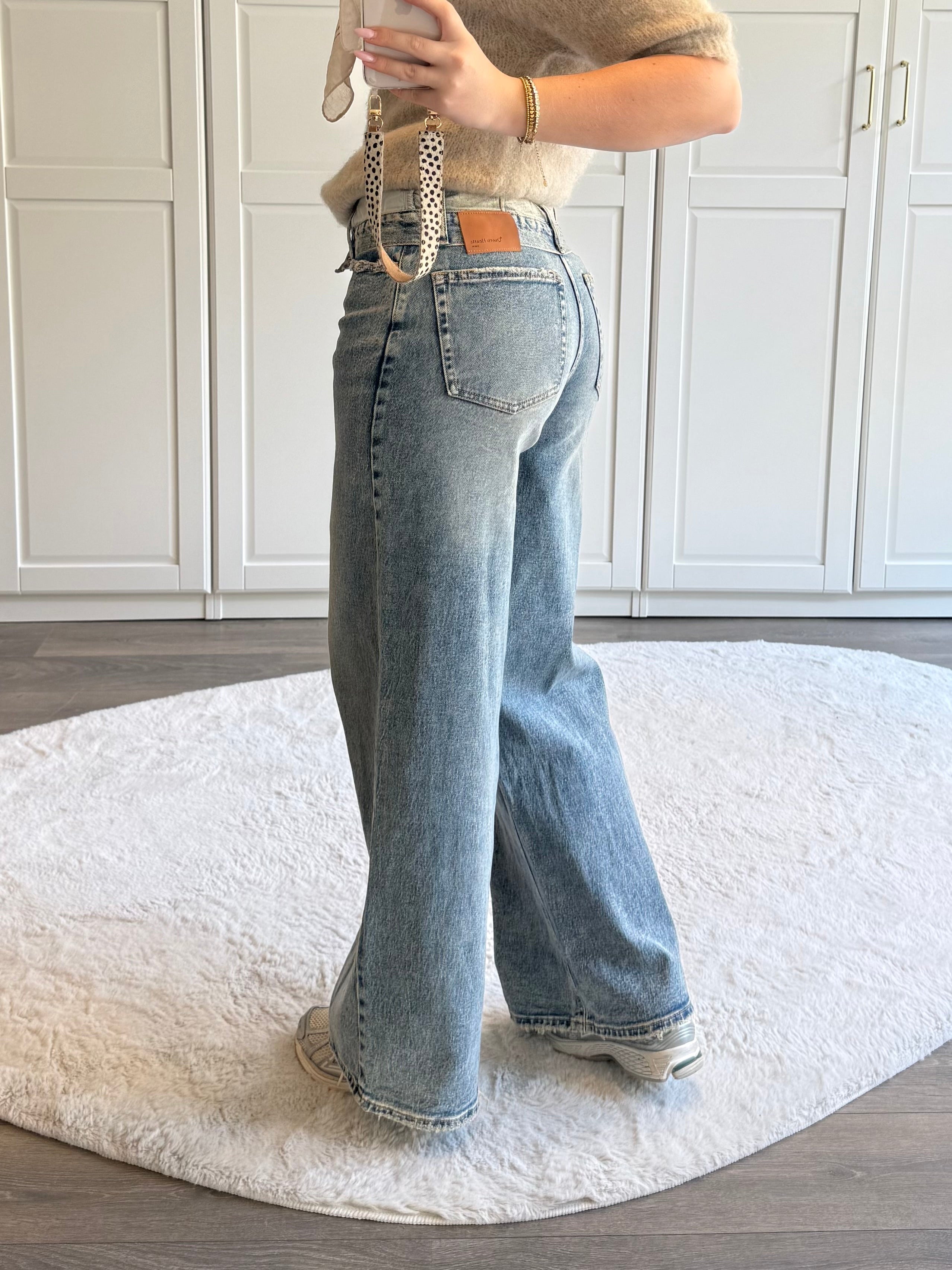 Folded Wide Leg Jeans 5001 | Dirty Wash