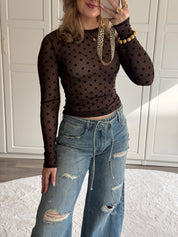 Mesh Top Polkadot | Bruin