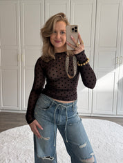 Mesh Top Polkadot | Bruin