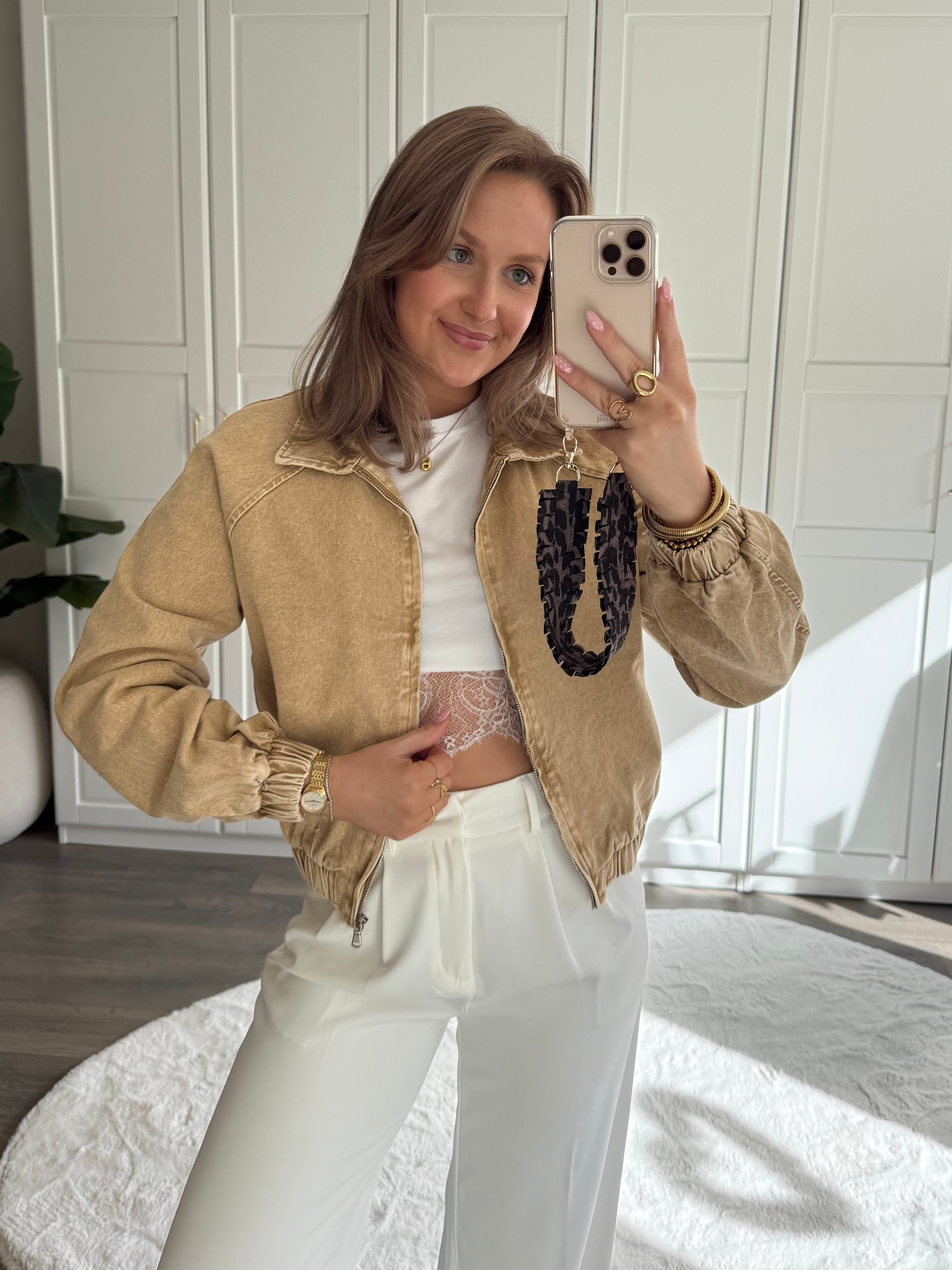 Denim Jas Macey | Beige