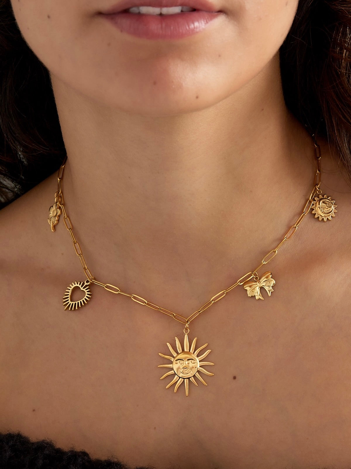 Funky Charm Ketting | Goud