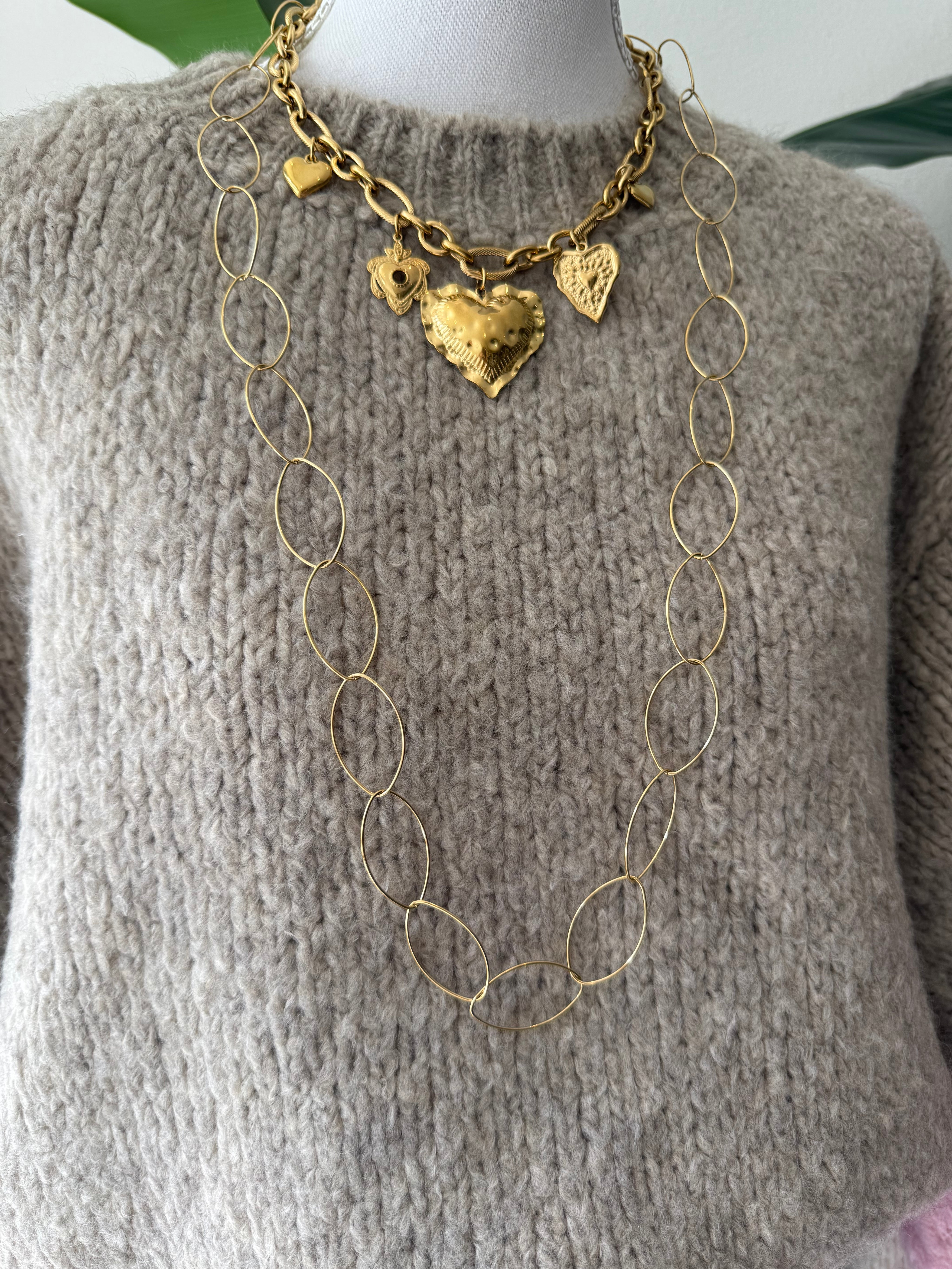 Oval Ketting Lang | Goud