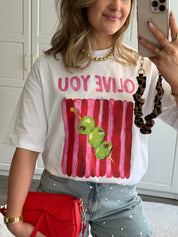 Olive You T-shirt | Wit