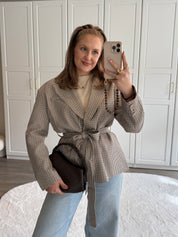 Chequered Blazer Chrissy | Beige | PRE-ORDER