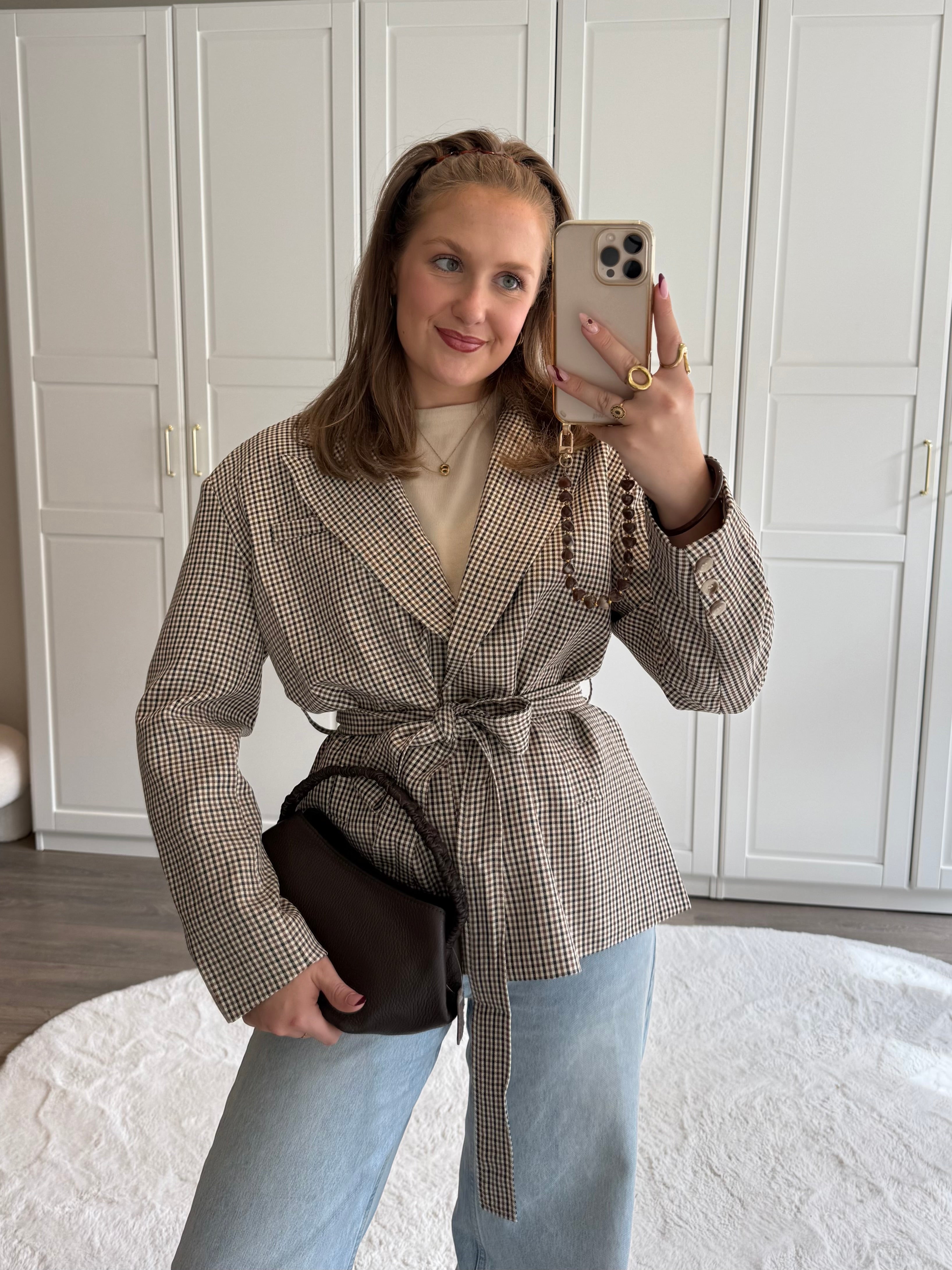 Chequered Blazer Chrissy | Beige | PRE-ORDER
