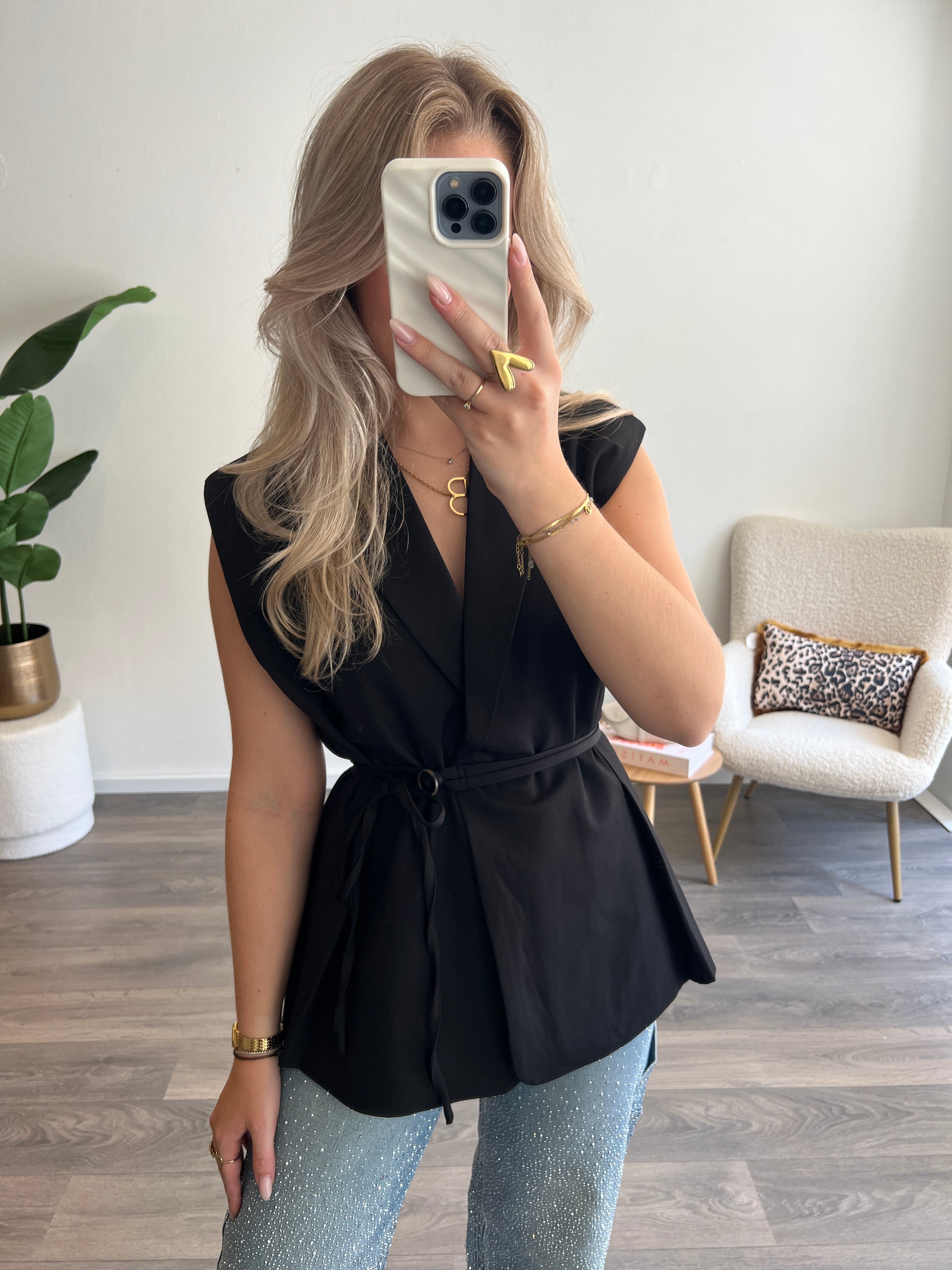 Gilet Tess Fitted | Zwart