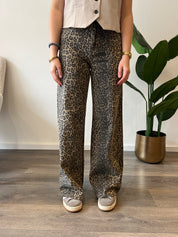 Wide Leg Jeans 265-34 | Leopard