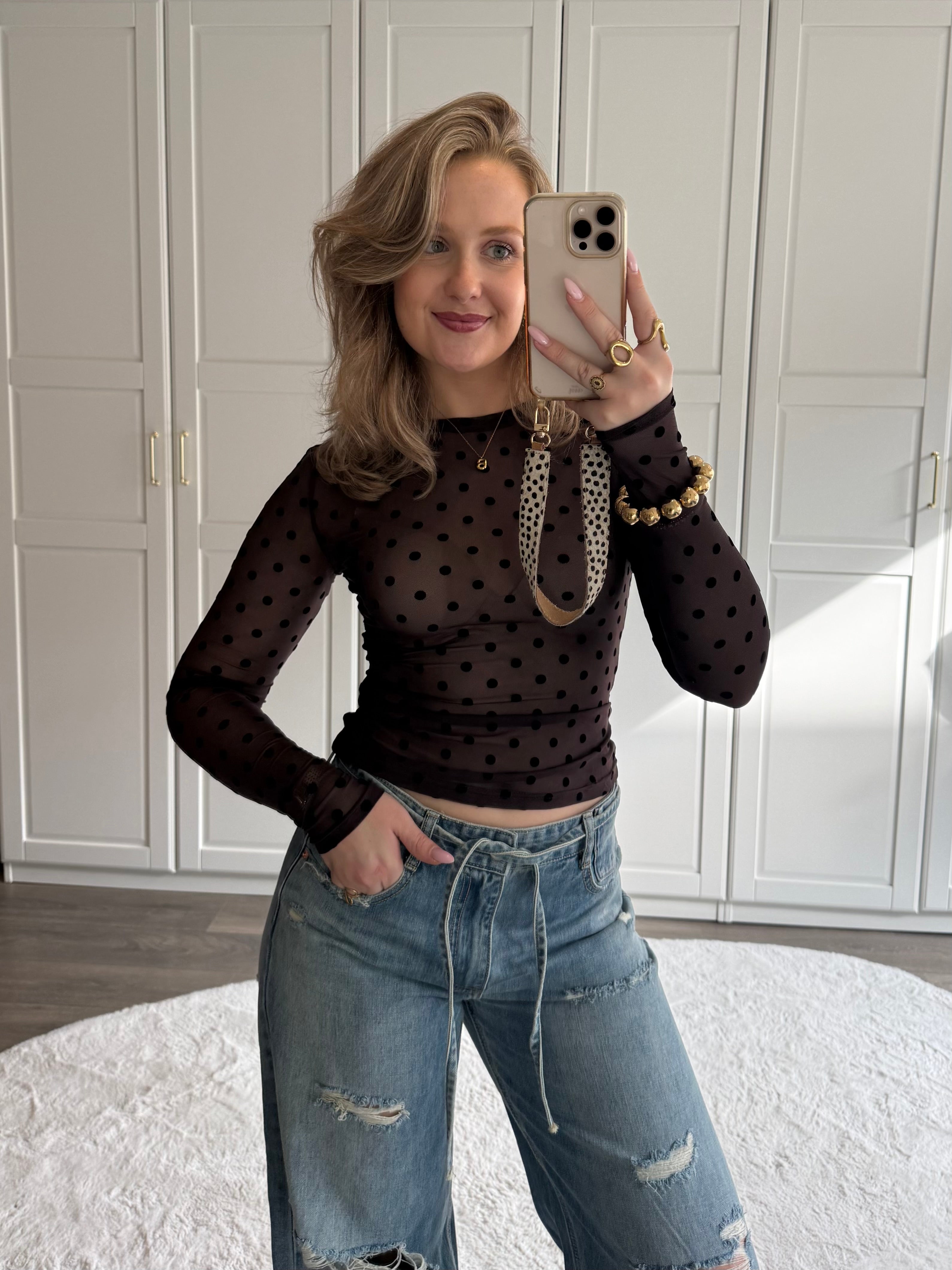 Mesh Top Polkadot | Bruin