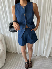 Denim Gilet Renee | Blauw