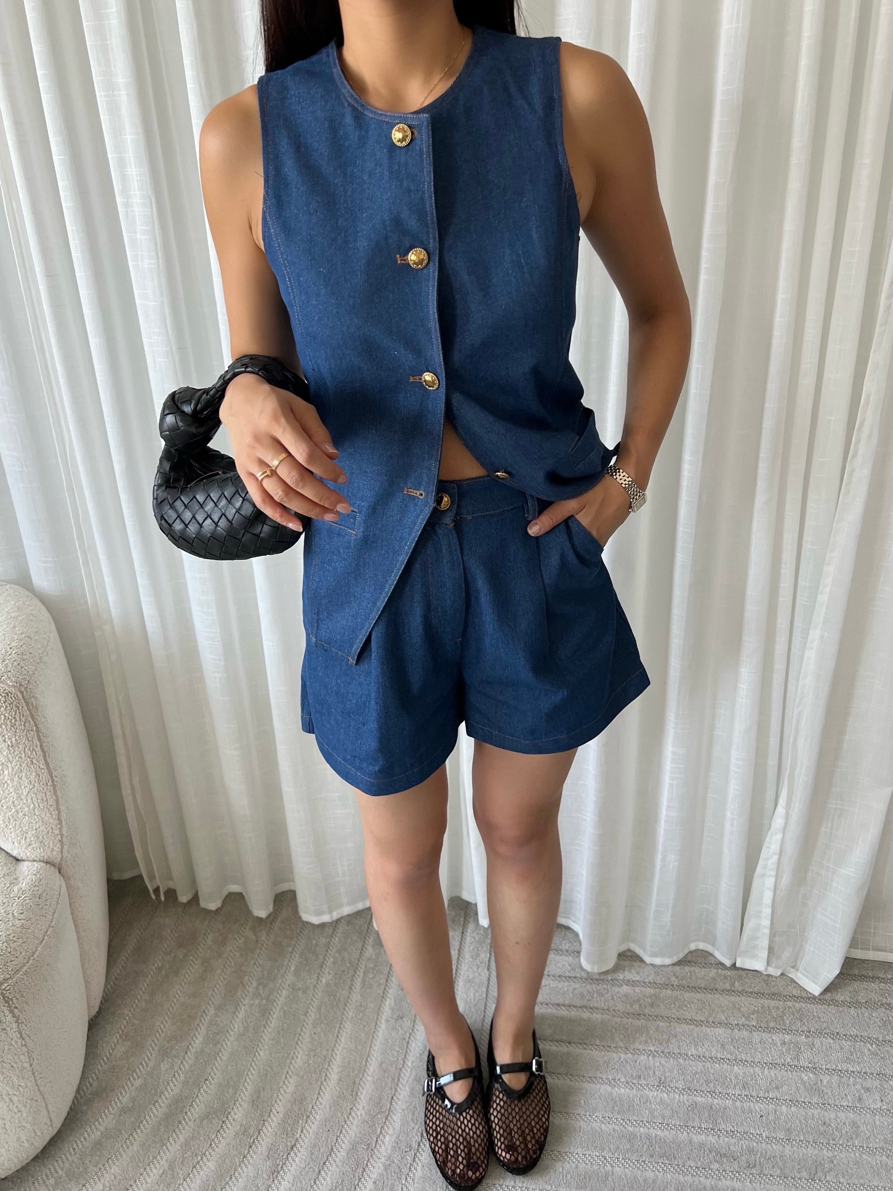 Denim Gilet Renee | Blauw